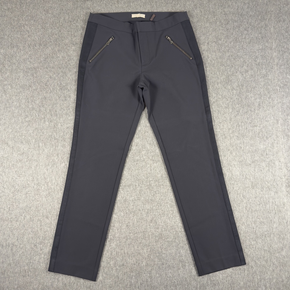 Rebecca Taylor Pants Womens 6 Gray Slim Tapered Pull On Zip Pockets Stretch